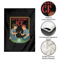 Let’s Destroy ICE Garden Flag Retro Parody Protest with Satirical Childhood Graphic