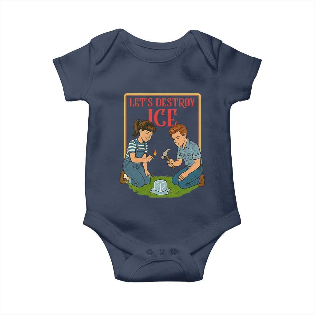 Let’s Destroy ICE Baby Onesie Retro Parody Protest with Satirical Childhood Graphic