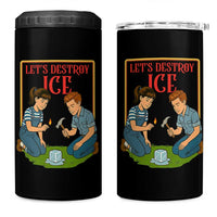 Let’s Destroy ICE 4 in 1 Can Cooler Tumbler Retro Parody Protest with Satirical Childhood Graphic