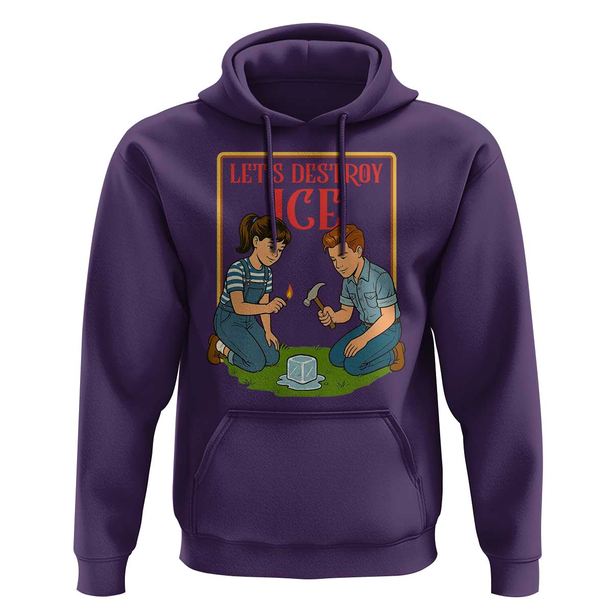 Let’s Destroy ICE Hoodie Retro Parody Protest with Satirical Childhood Graphic