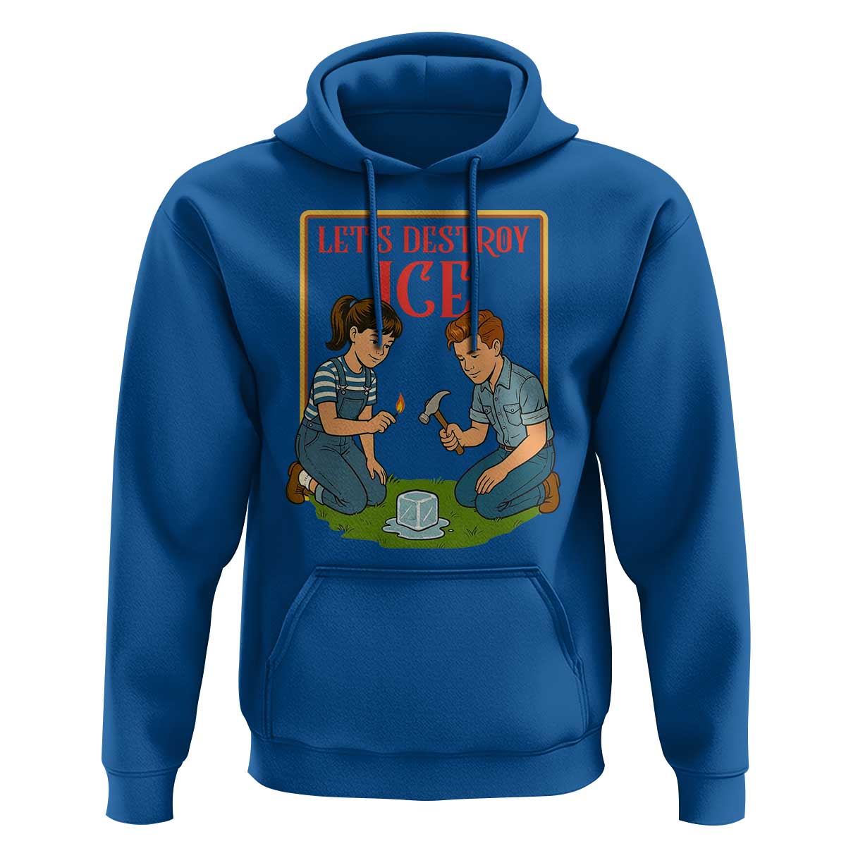 Let’s Destroy ICE Hoodie Retro Parody Protest with Satirical Childhood Graphic