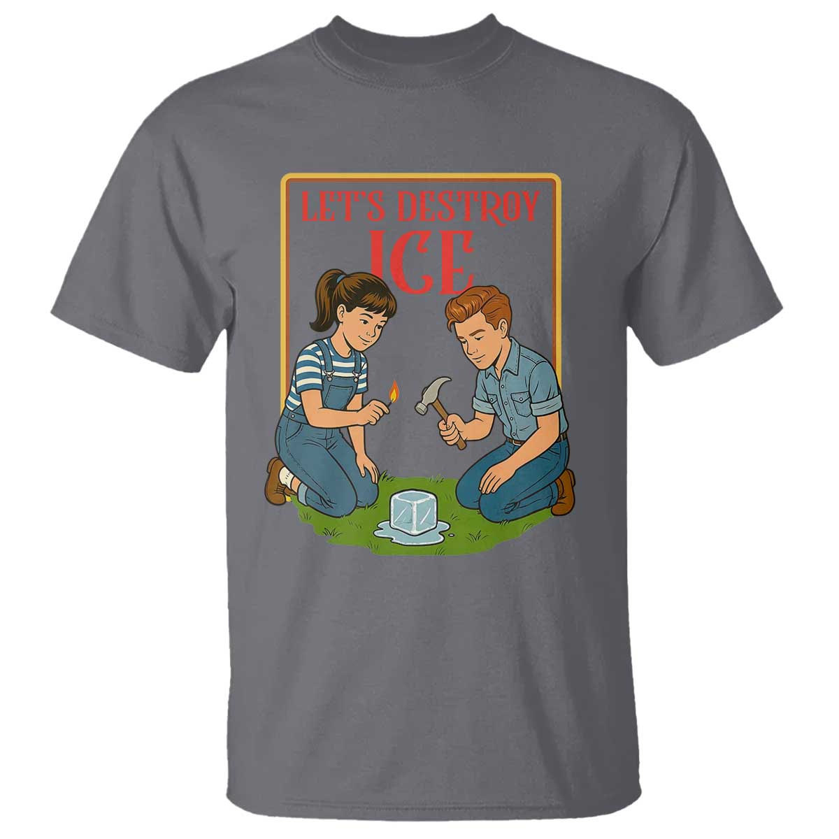 Let’s Destroy ICE T Shirt Retro Parody Protest with Satirical Childhood Graphic
