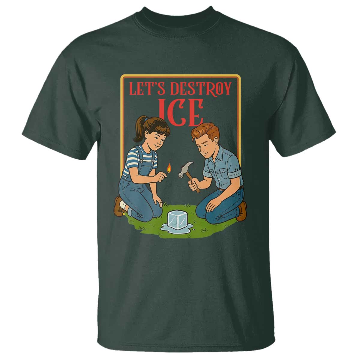 Let’s Destroy ICE T Shirt Retro Parody Protest with Satirical Childhood Graphic
