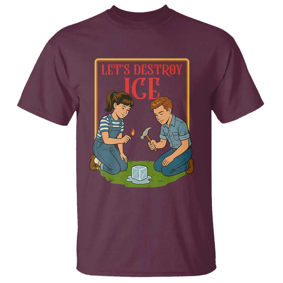 Let’s Destroy ICE T Shirt Retro Parody Protest with Satirical Childhood Graphic