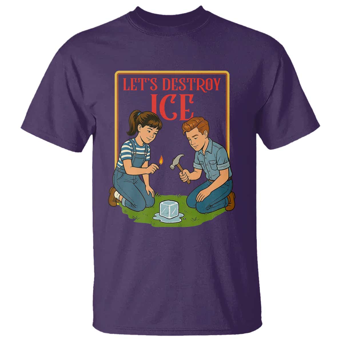 Let’s Destroy ICE T Shirt Retro Parody Protest with Satirical Childhood Graphic