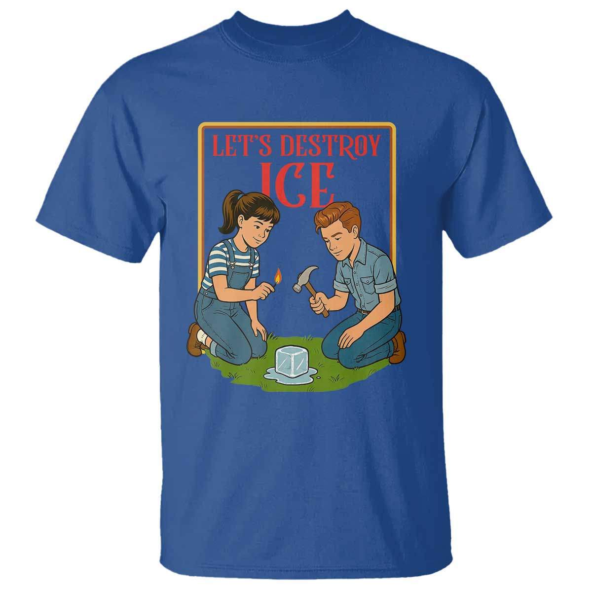 Let’s Destroy ICE T Shirt Retro Parody Protest with Satirical Childhood Graphic