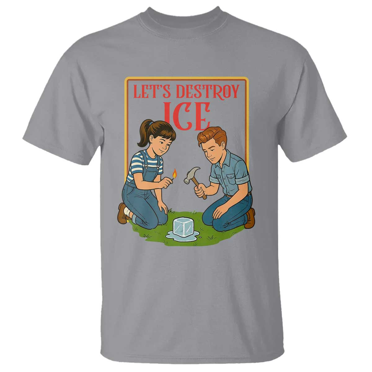 Let’s Destroy ICE T Shirt Retro Parody Protest with Satirical Childhood Graphic