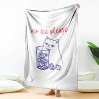No Ice Please Funny Cat Meme Throw Blanket Subtle Against Ice Protest Political Resistance