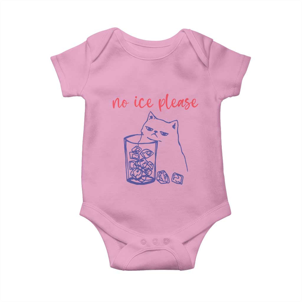 No Ice Please Funny Cat Meme Baby Onesie Subtle Against Ice Protest Political Resistance