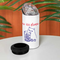 No Ice Please Funny Cat Meme 4 in 1 Can Cooler Tumbler Subtle Against Ice Protest Political Resistance