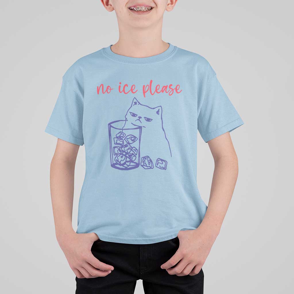 No Ice Please Funny Cat Meme T Shirt For Kid Subtle Against Ice Protest Political Resistance