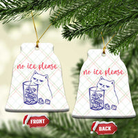 No Ice Please Funny Cat Meme Ceramic Ornament Subtle Against Ice Protest Political Resistance