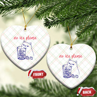 No Ice Please Funny Cat Meme Ceramic Ornament Subtle Against Ice Protest Political Resistance