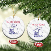 No Ice Please Funny Cat Meme Ceramic Ornament Subtle Against Ice Protest Political Resistance