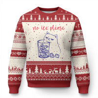 No Ice Please Funny Cat Meme Ugly Christmas Sweater Subtle Against Ice Protest Political Resistance