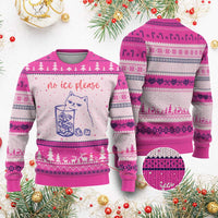 No Ice Please Funny Cat Meme Ugly Christmas Sweater Subtle Against Ice Protest Political Resistance