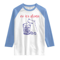No Ice Please Funny Cat Meme Raglan Shirt Subtle Against Ice Protest Political Resistance