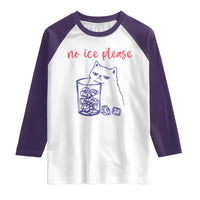 No Ice Please Funny Cat Meme Raglan Shirt Subtle Against Ice Protest Political Resistance