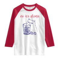 No Ice Please Funny Cat Meme Raglan Shirt Subtle Against Ice Protest Political Resistance