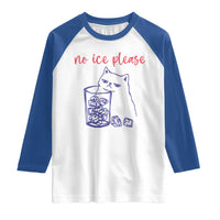 No Ice Please Funny Cat Meme Raglan Shirt Subtle Against Ice Protest Political Resistance