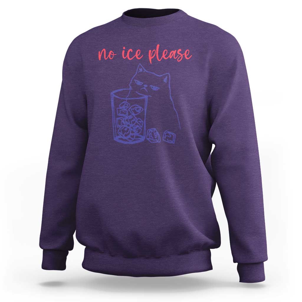 No Ice Please Funny Cat Meme Sweatshirt Subtle Against Ice Protest Political Resistance