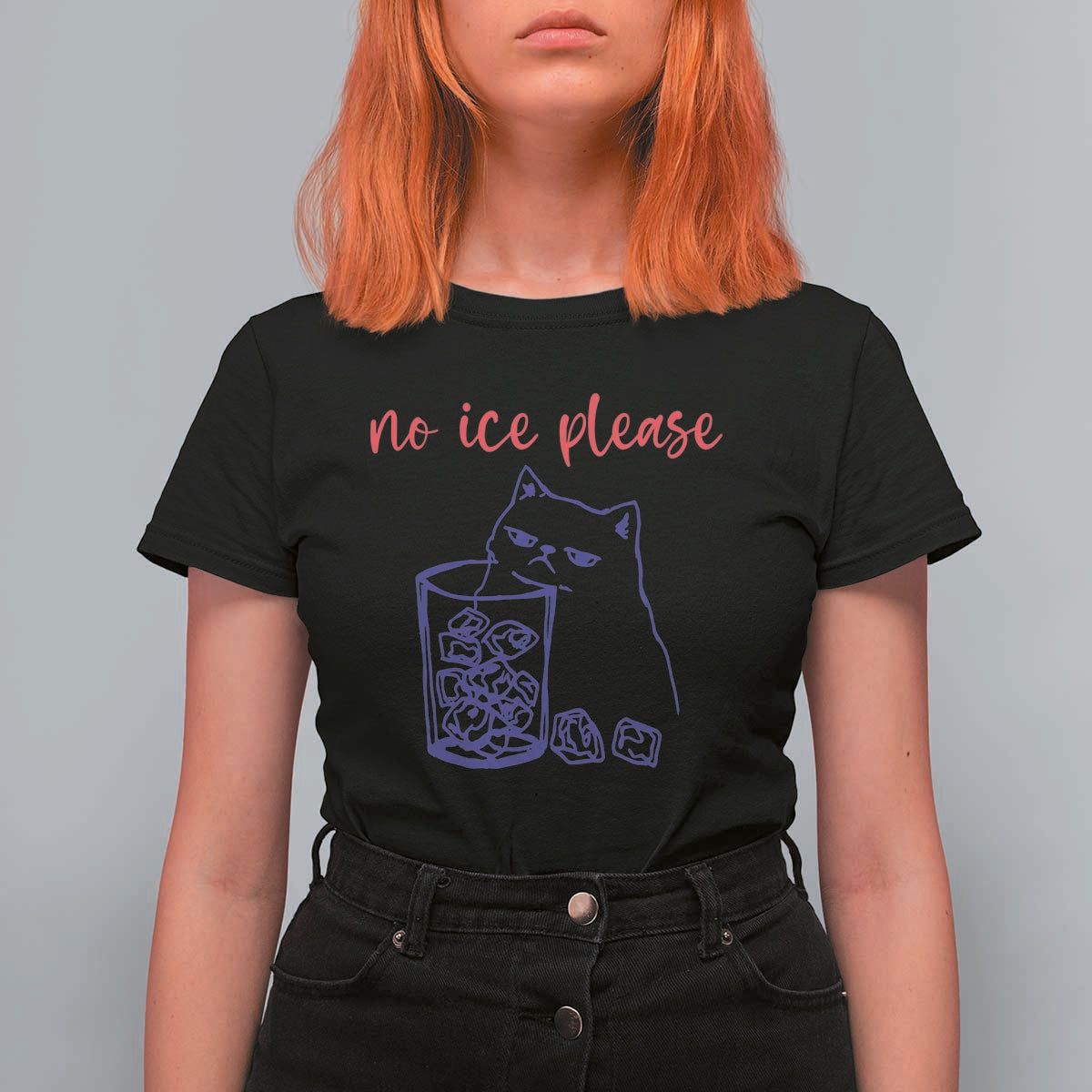 No Ice Please Funny Cat Meme T Shirt For Women Subtle Against Ice Protest Political Resistance