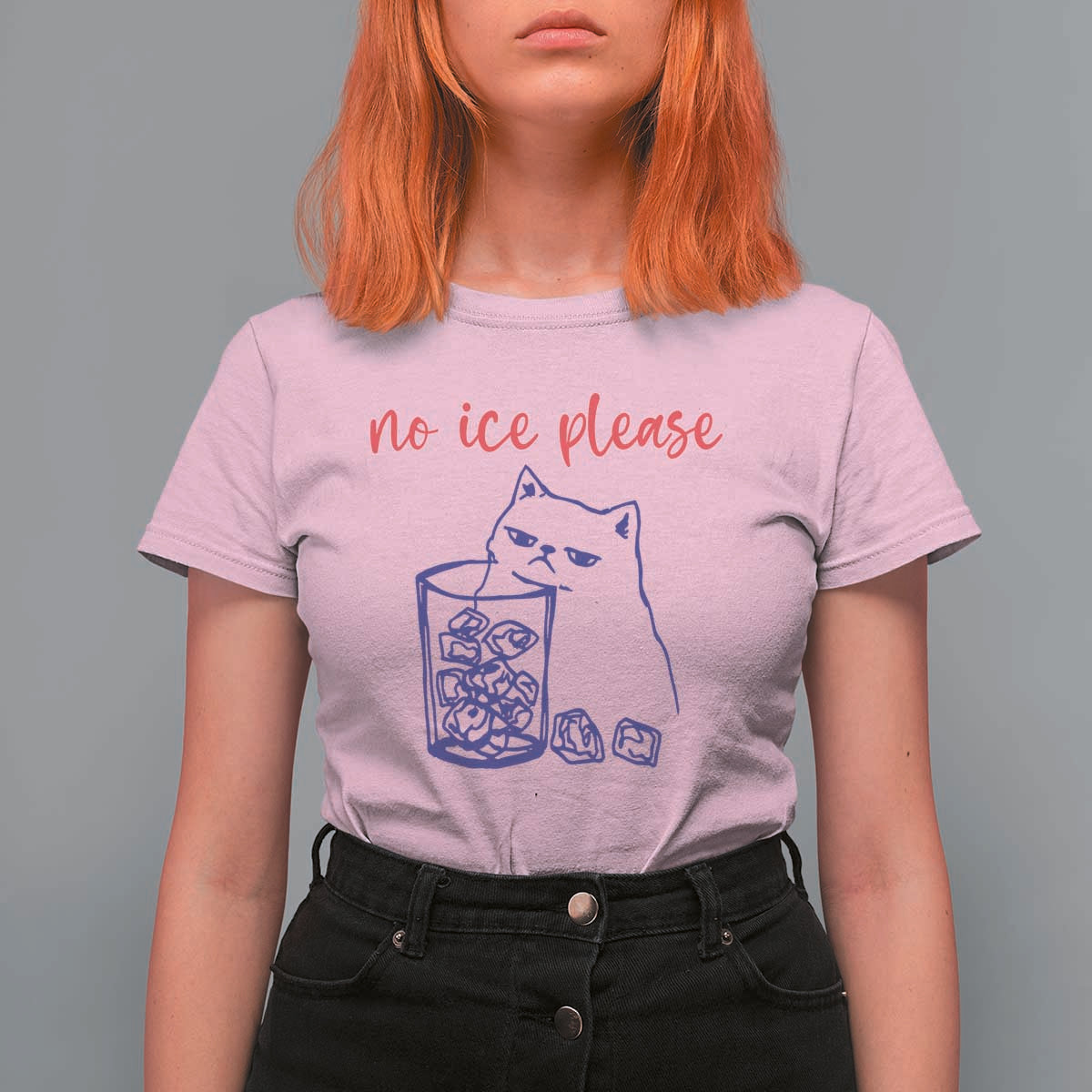 No Ice Please Funny Cat Meme T Shirt For Women Subtle Against Ice Protest Political Resistance