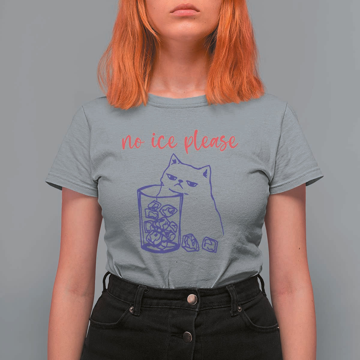 No Ice Please Funny Cat Meme T Shirt For Women Subtle Against Ice Protest Political Resistance