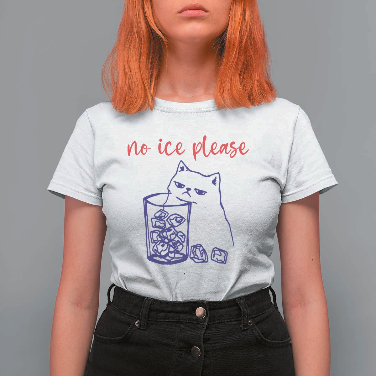 No Ice Please Funny Cat Meme T Shirt For Women Subtle Against Ice Protest Political Resistance