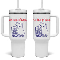 No Ice Please Funny Cat Meme Tumbler With Handle Subtle Against Ice Protest Political Resistance