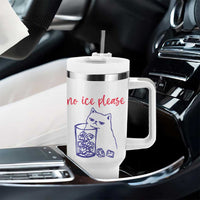 No Ice Please Funny Cat Meme Tumbler With Handle Subtle Against Ice Protest Political Resistance