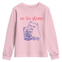 No Ice Please Funny Cat Meme Youth Sweatshirt Subtle Against Ice Protest Political Resistance
