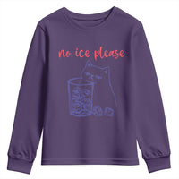 No Ice Please Funny Cat Meme Youth Sweatshirt Subtle Against Ice Protest Political Resistance