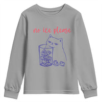 No Ice Please Funny Cat Meme Youth Sweatshirt Subtle Against Ice Protest Political Resistance