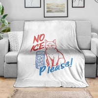No Ice Please Angry Cat Graphic Throw Blanket Subtle Against Ice Protest Political Resistance