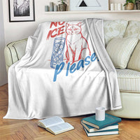 No Ice Please Angry Cat Graphic Throw Blanket Subtle Against Ice Protest Political Resistance