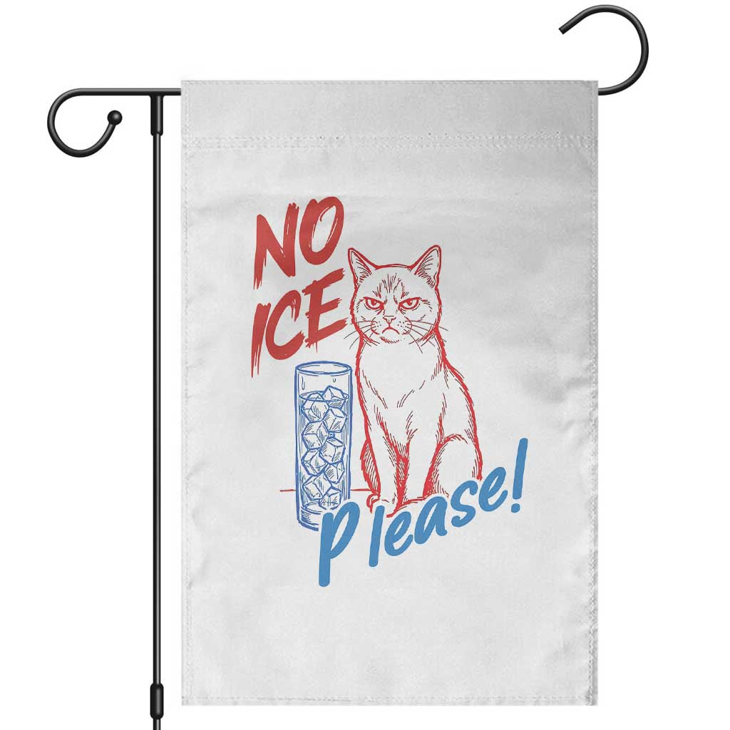 No Ice Please Angry Cat Graphic Garden Flag Subtle Against Ice Protest Political Resistance