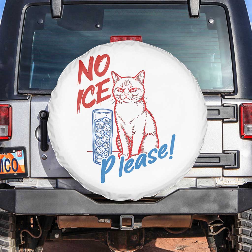 No Ice Please Angry Cat Graphic Spare Tire Cover Subtle Against Ice Protest Political Resistance