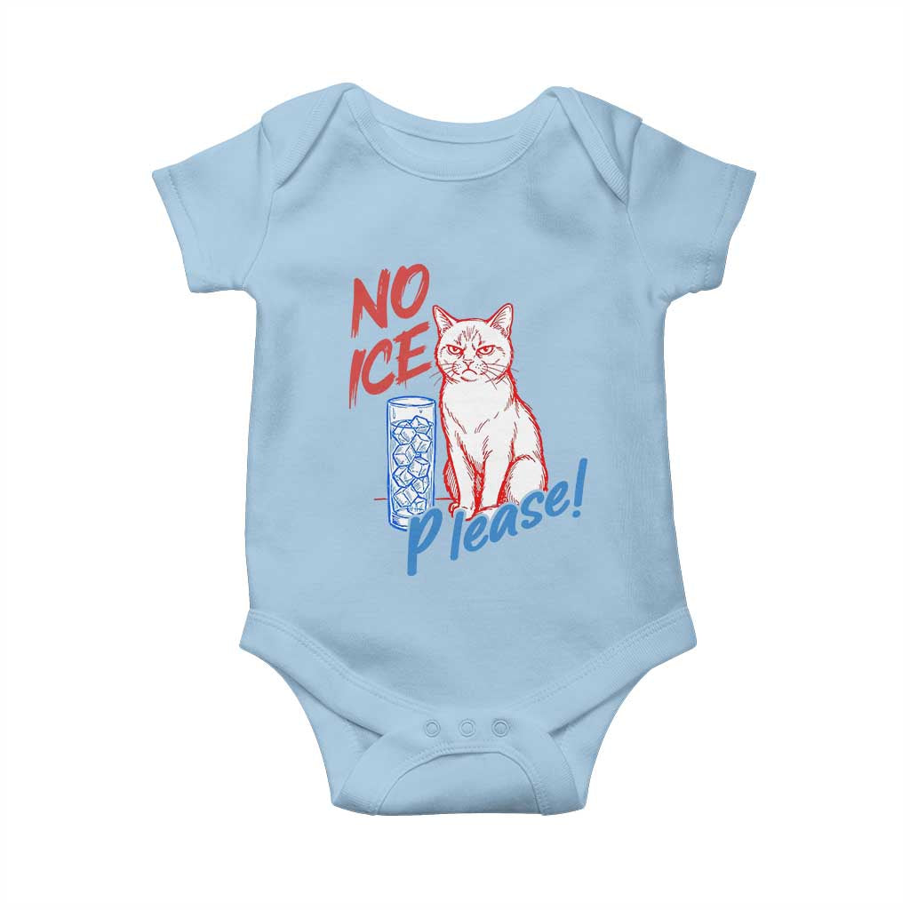 No Ice Please Angry Cat Graphic Baby Onesie Subtle Against Ice Protest Political Resistance