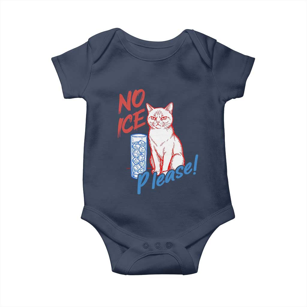 No Ice Please Angry Cat Graphic Baby Onesie Subtle Against Ice Protest Political Resistance