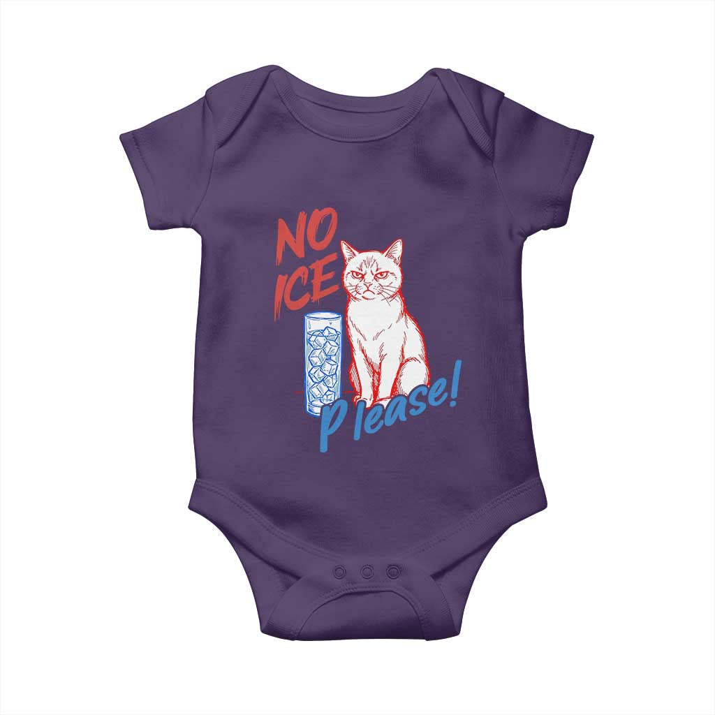 No Ice Please Angry Cat Graphic Baby Onesie Subtle Against Ice Protest Political Resistance