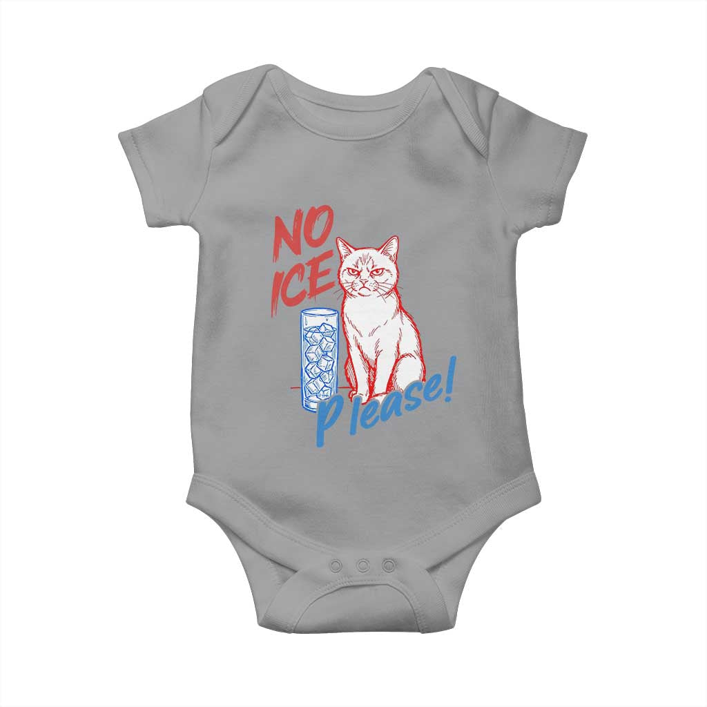 No Ice Please Angry Cat Graphic Baby Onesie Subtle Against Ice Protest Political Resistance