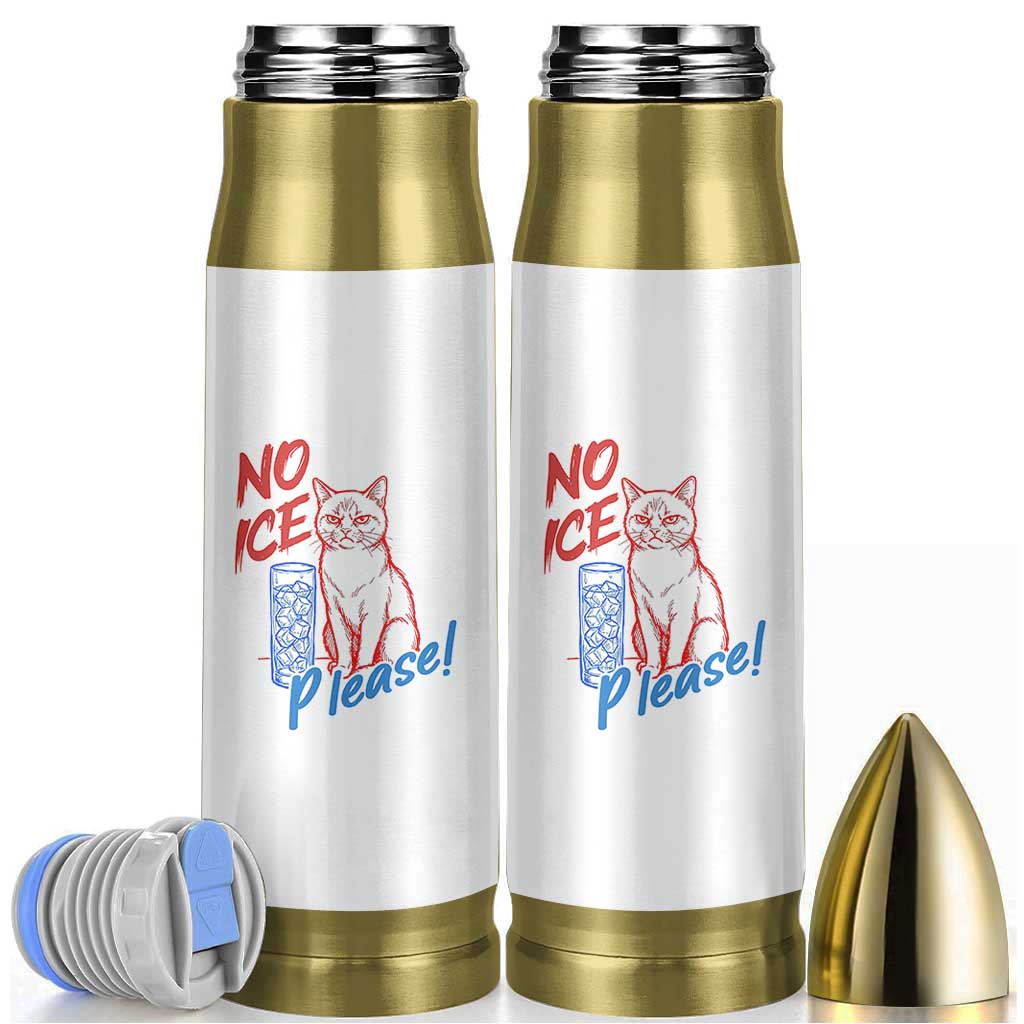 No Ice Please Angry Cat Graphic Bullet Tumbler Subtle Against Ice Protest Political Resistance
