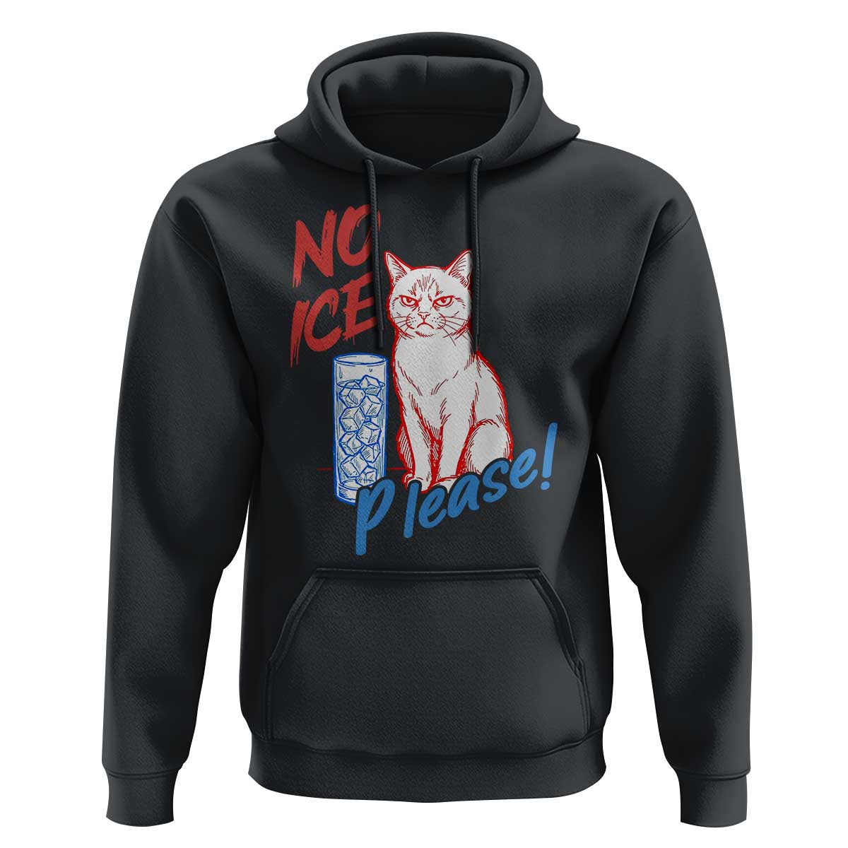No Ice Please Angry Cat Graphic Hoodie Subtle Against Ice Protest Political Resistance