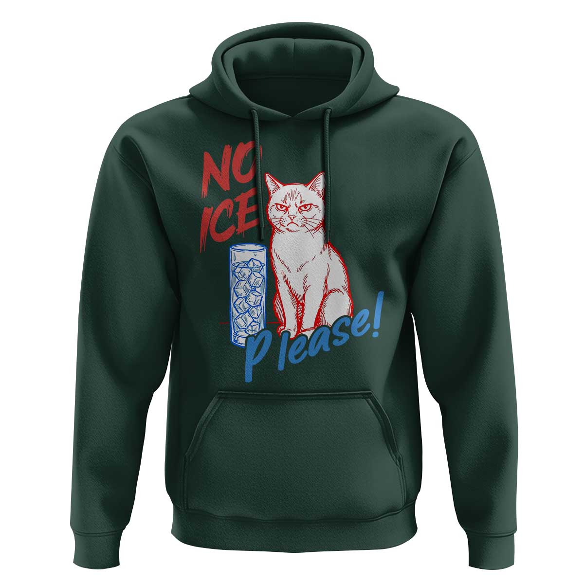 No Ice Please Angry Cat Graphic Hoodie Subtle Against Ice Protest Political Resistance