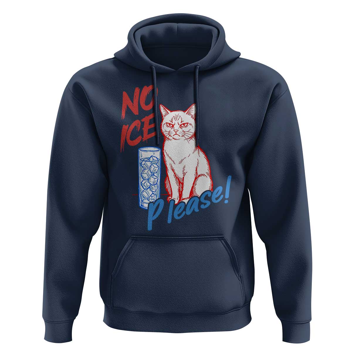 No Ice Please Angry Cat Graphic Hoodie Subtle Against Ice Protest Political Resistance