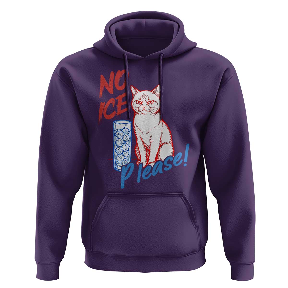No Ice Please Angry Cat Graphic Hoodie Subtle Against Ice Protest Political Resistance