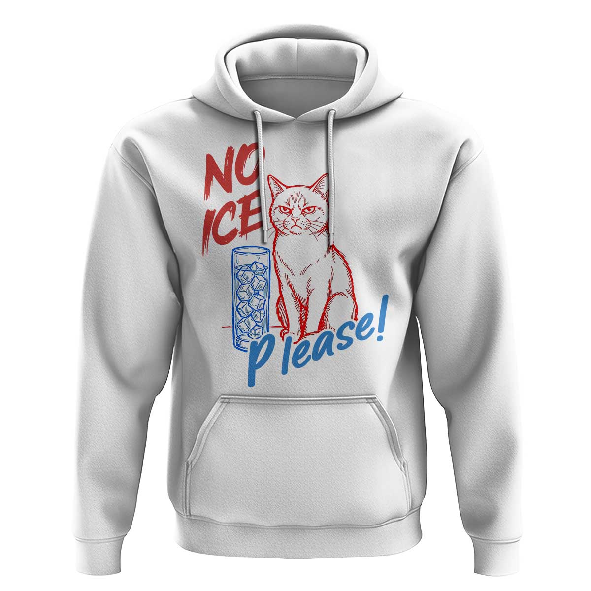No Ice Please Angry Cat Graphic Hoodie Subtle Against Ice Protest Political Resistance
