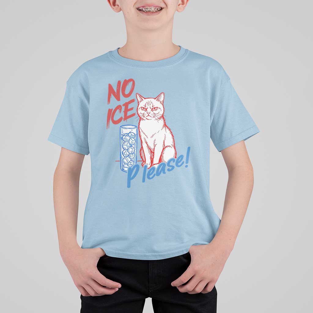 No Ice Please Angry Cat Graphic T Shirt For Kid Subtle Against Ice Protest Political Resistance