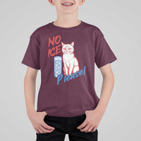 No Ice Please Angry Cat Graphic T Shirt For Kid Subtle Against Ice Protest Political Resistance